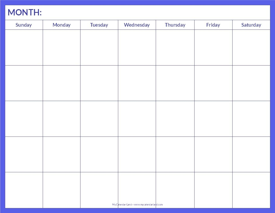 7 Best Images Of Blank Printable Calendar Pages - Free