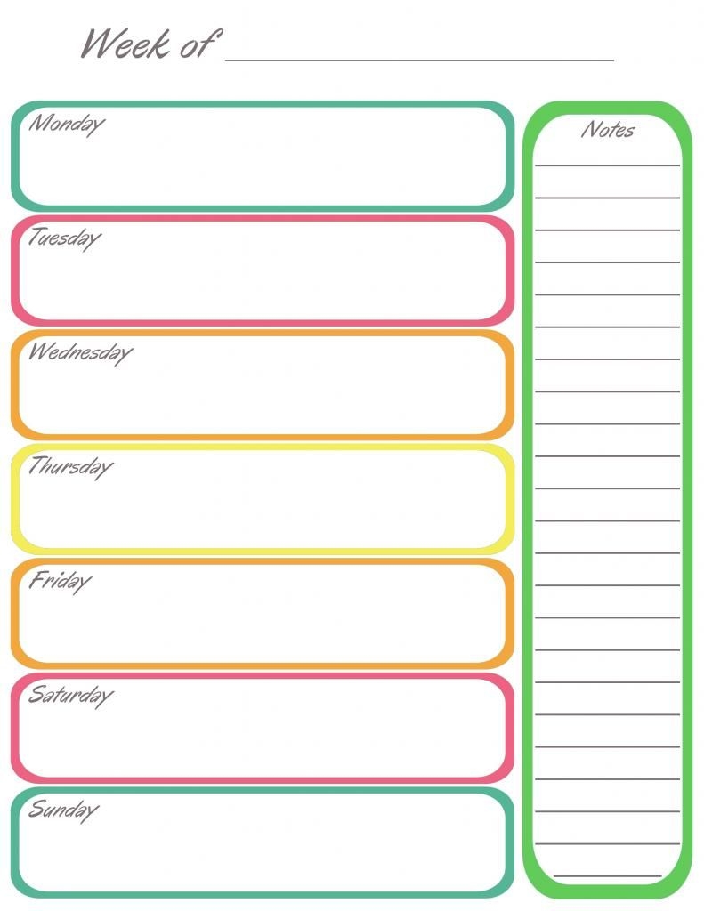 7 Best Images Of Weekly Calendar Printable Pages - Printable