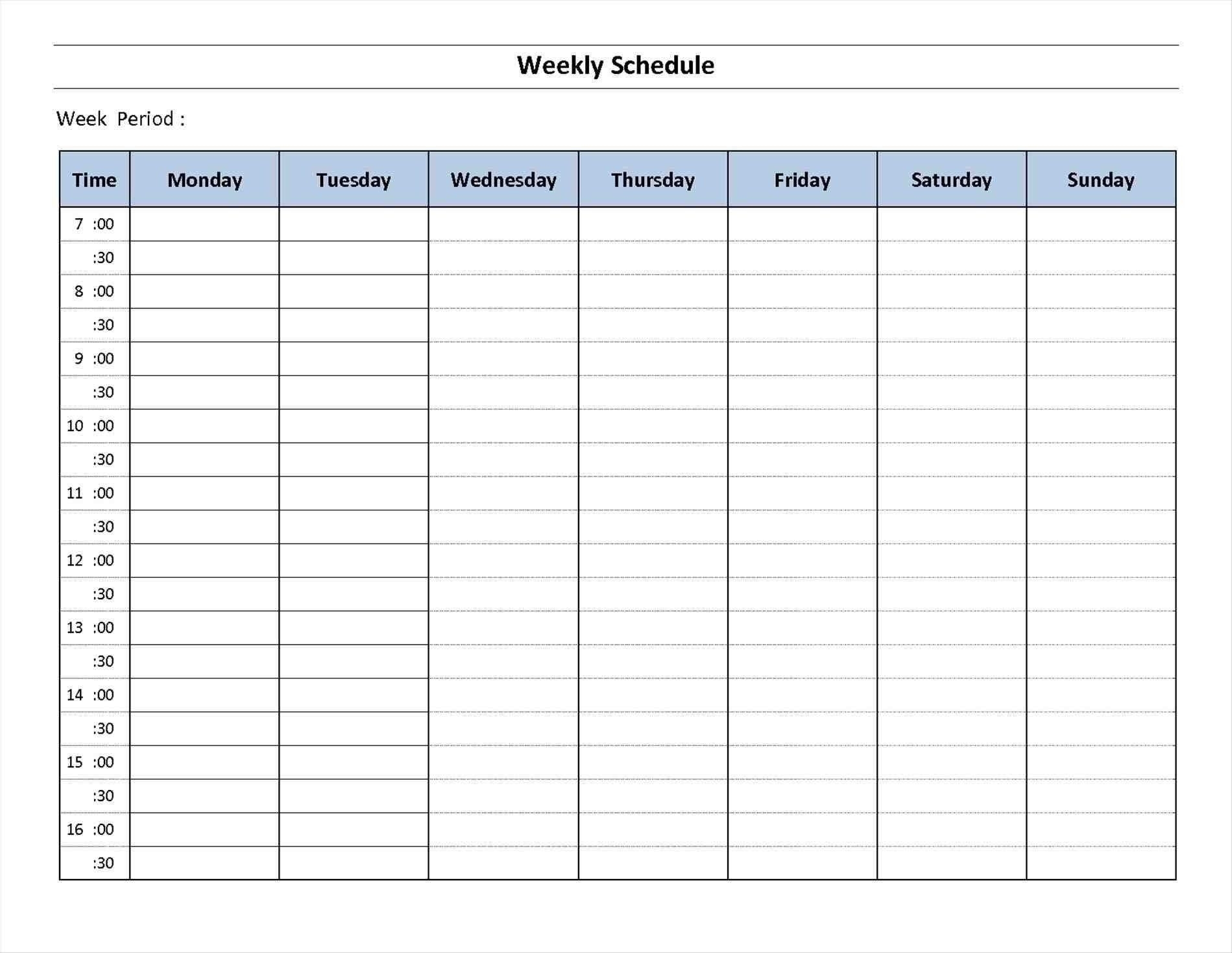 7 Day Calendar Template Free | Free Calendar Template Example