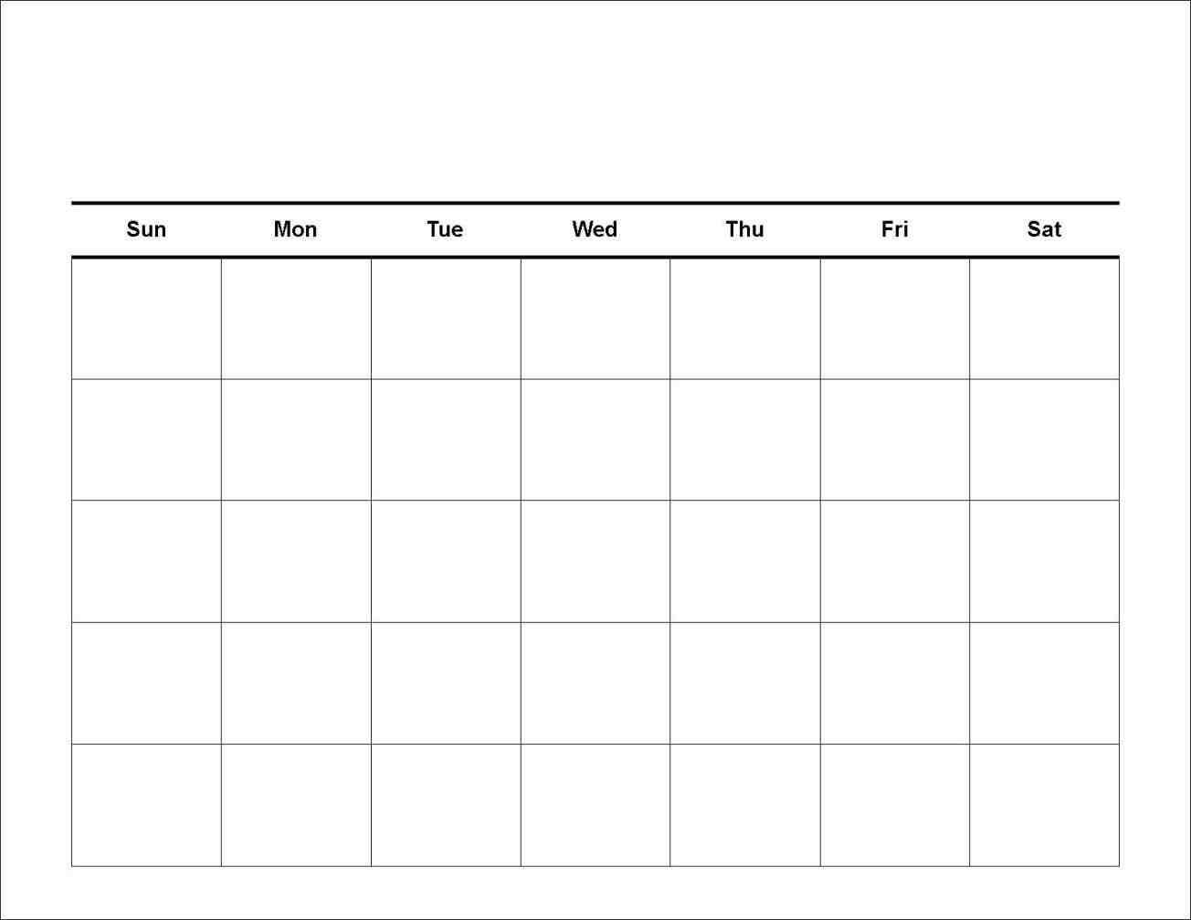 7 Day Calendar Template | Printable Calendar Grid, Weekly
