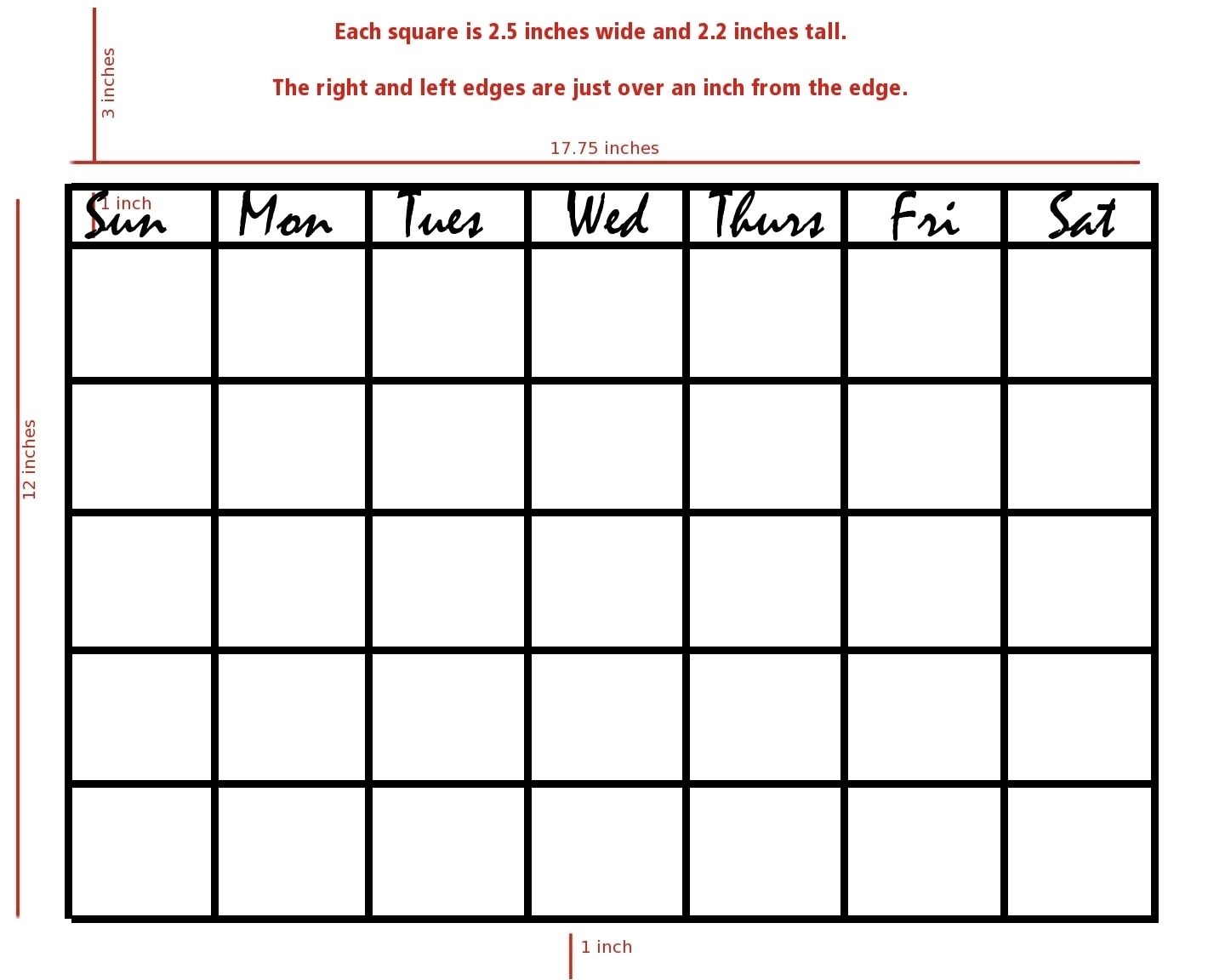 7 Day Week Blank Calendar Printable - Calendar Inspiration