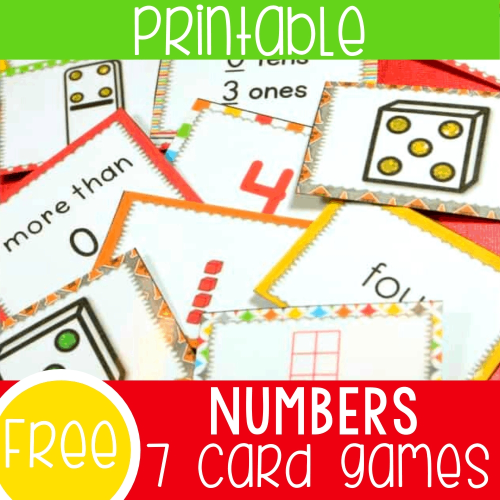 7 Free Card Games For Counting To Five And Much More!