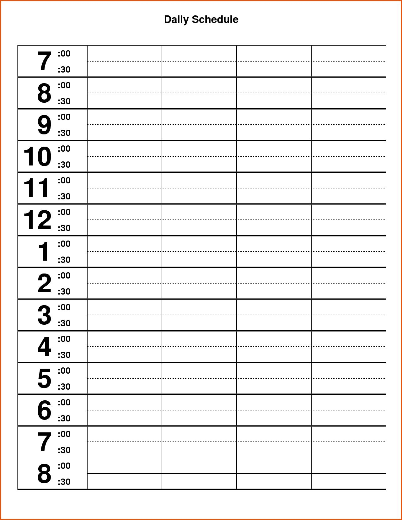 Create Your Daily Calendar With Time Slots Imaga Get Your Calendar Printable