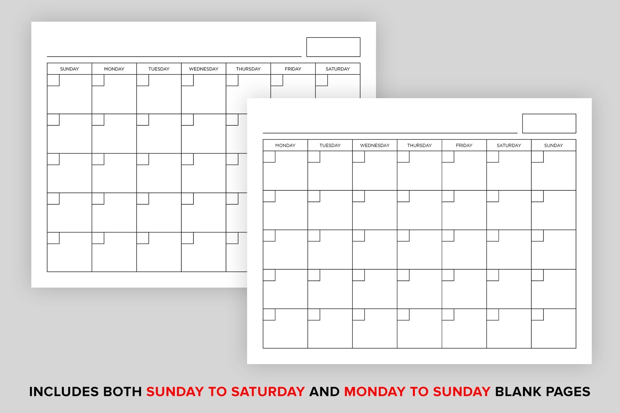 8.5 X 11 Inch Blank Calendar Page Template By Running With