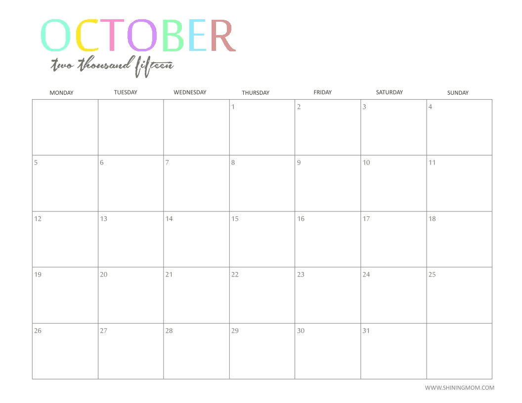 8 Best Images Of Monthly Calendar Printable - Free Printable