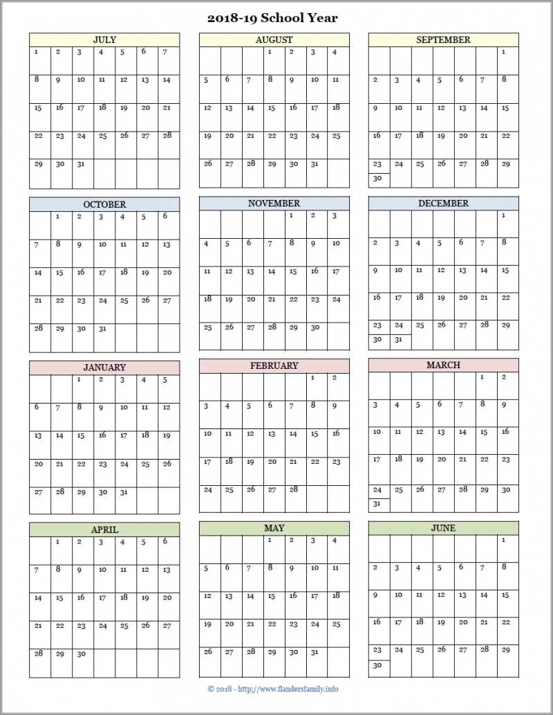 Universal Free Editable Calendars For School