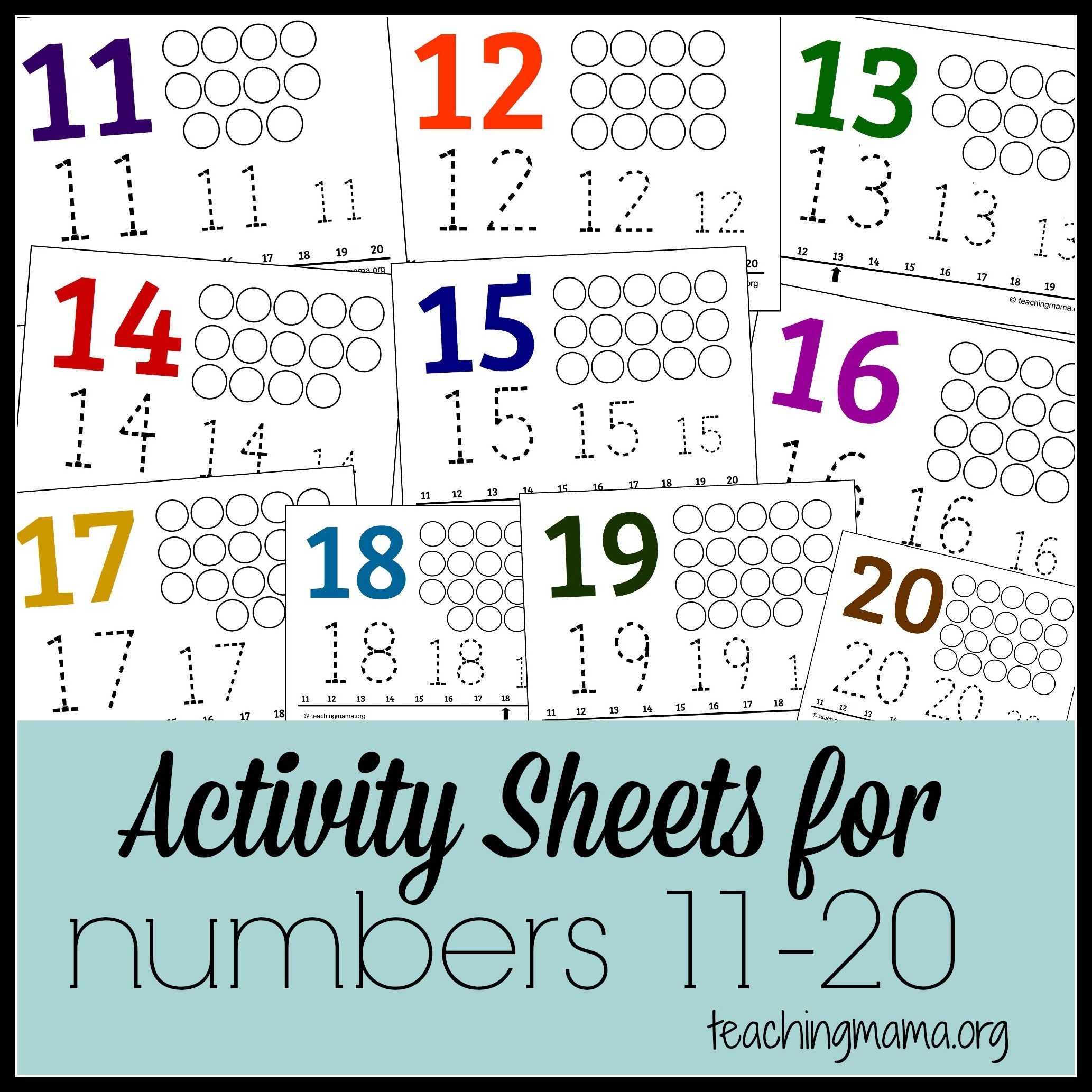 Activities For Numbers 11-20