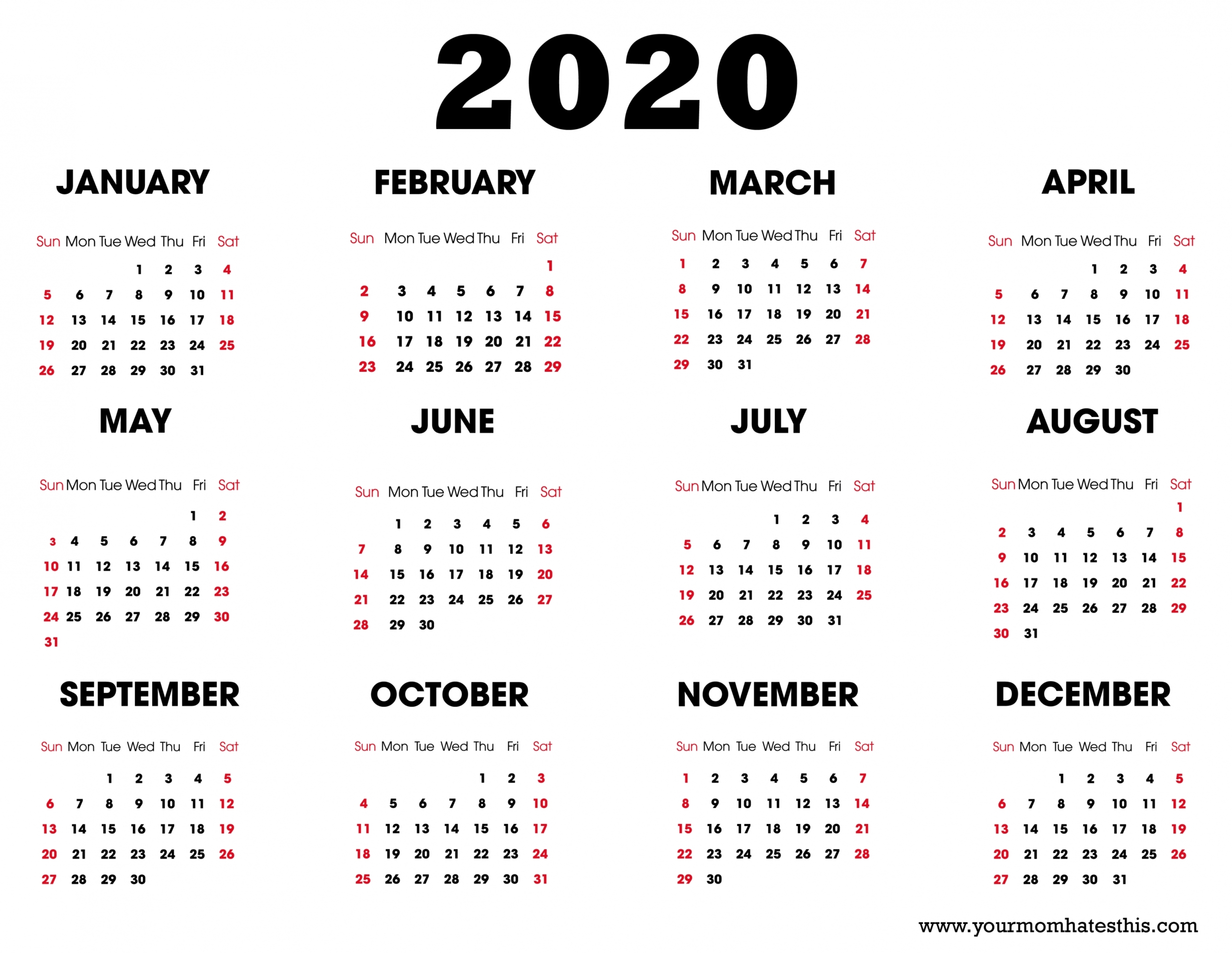 Admin In 2020 | Calendar Download, Printable Calendar Design