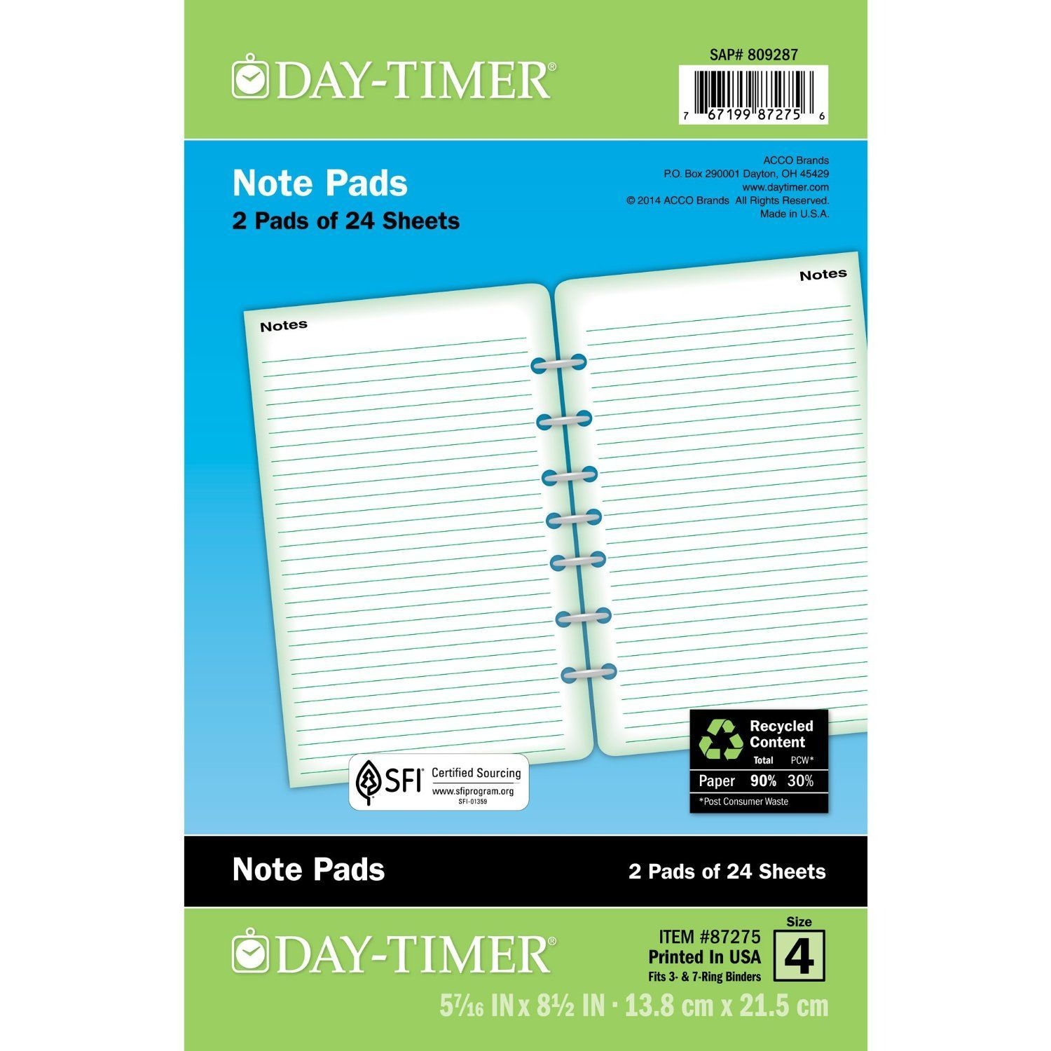 Amazon : Day-Timer Lined Note Pages, Loose-Leaf, Desk