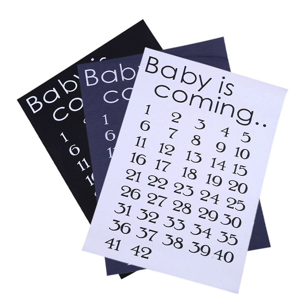 Anself - Baby Is Coming Maternity Women Calendar Countdown Pregnancy Mark  Off Baby Announcment Baby Birth Countdown 42 Weeks Cloth Accessory 3Pcs1Set