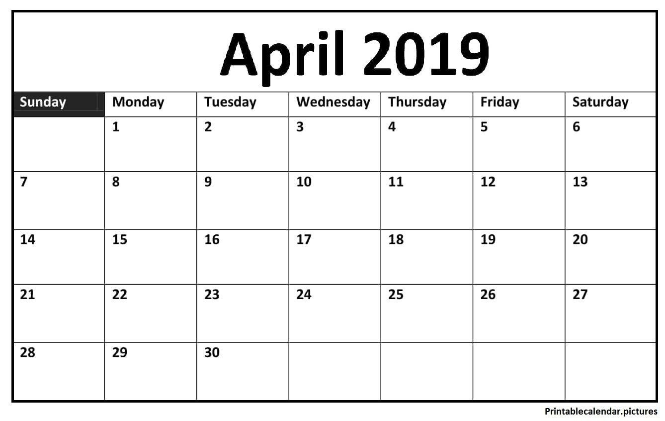 April 2019 Calendar Printable Template In Pdf, Word, Notes