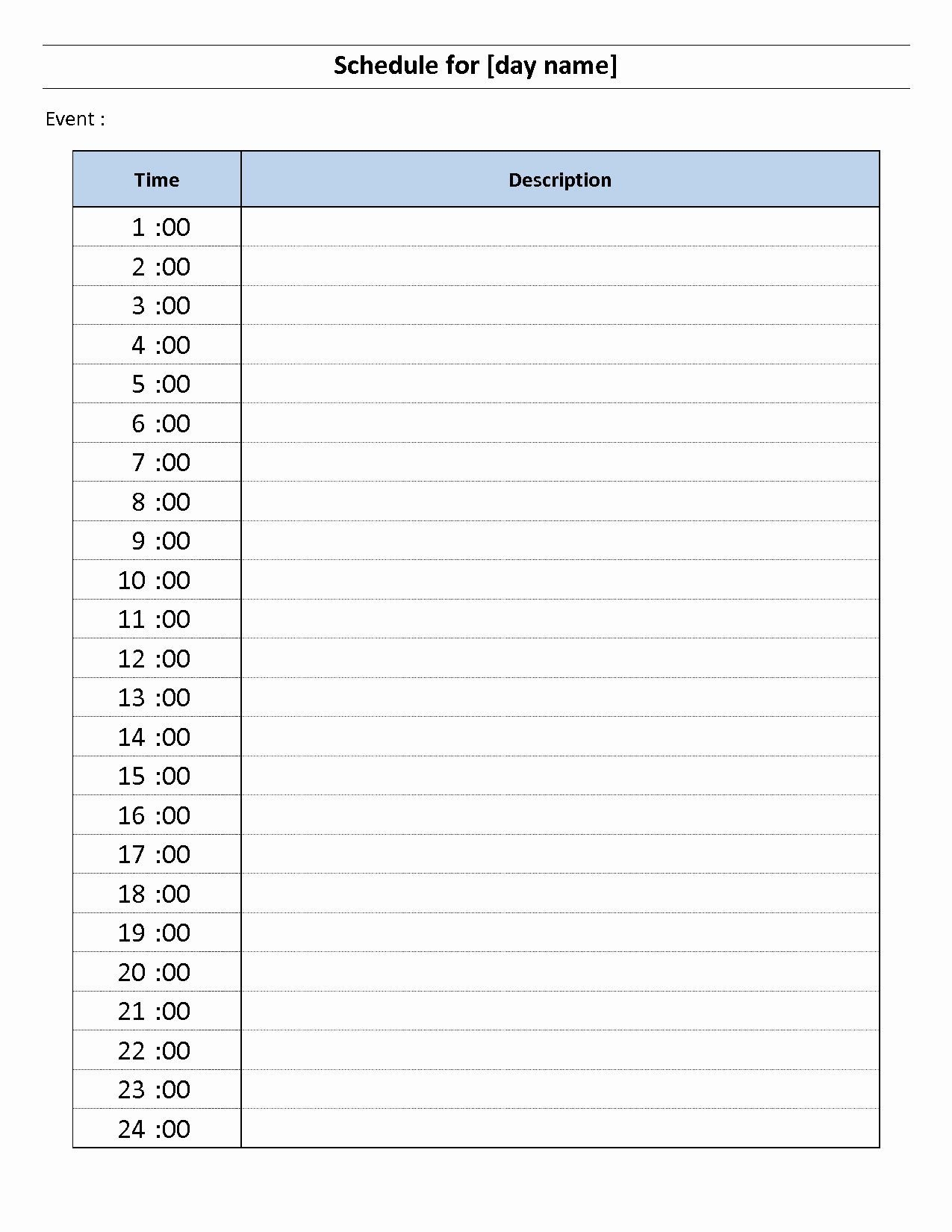 Awesome 24 Hour Daily Schedule Template In 2020 (With Images