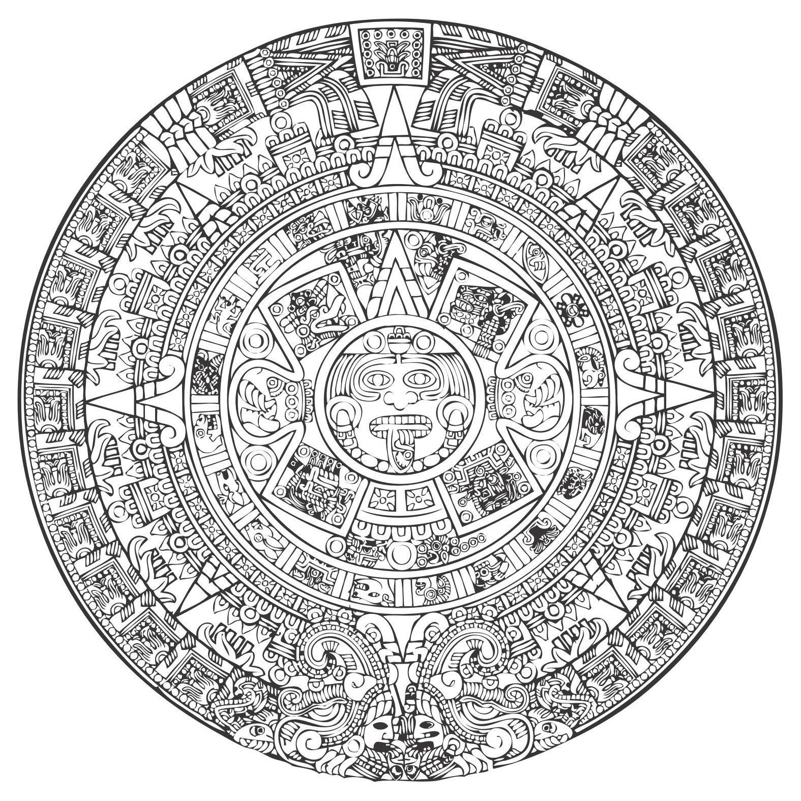 Aztec Calendar Vector Download Vector (Con Imágenes