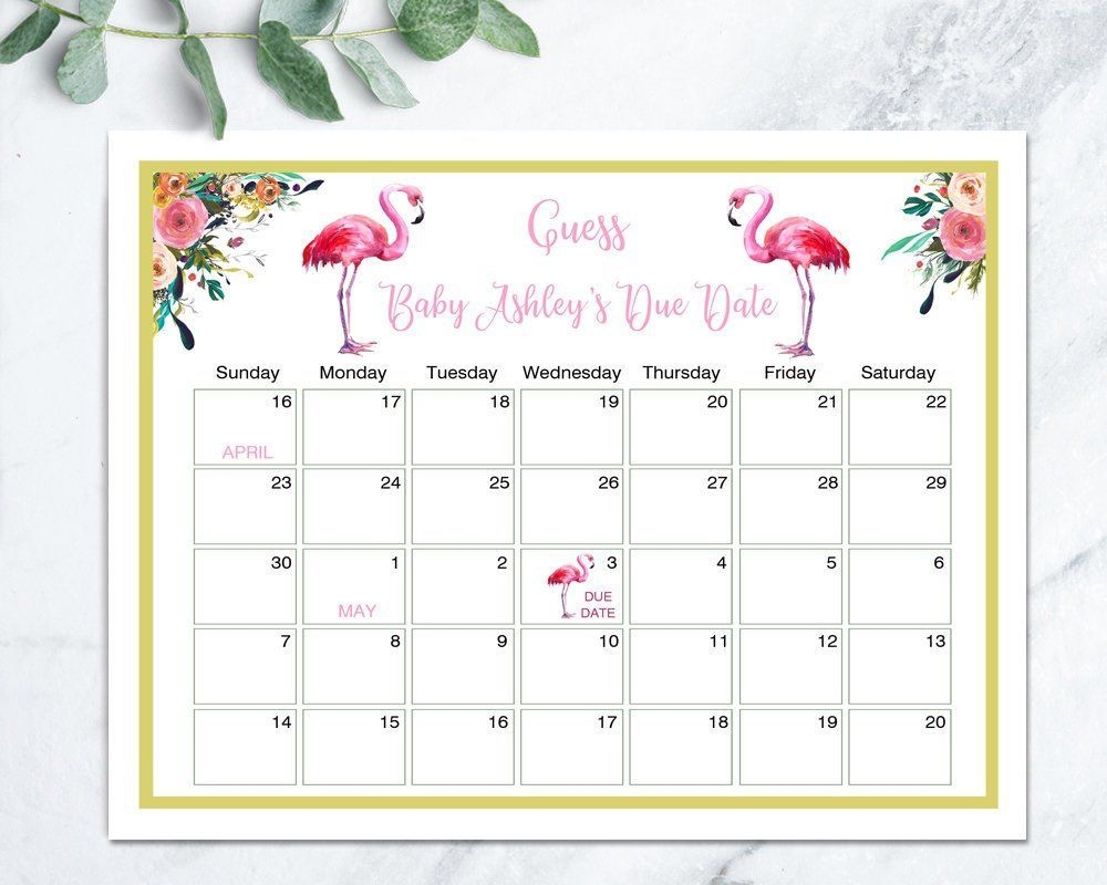 Baby Due Date Calendar, Baby Shower Due Date Calendar, Due