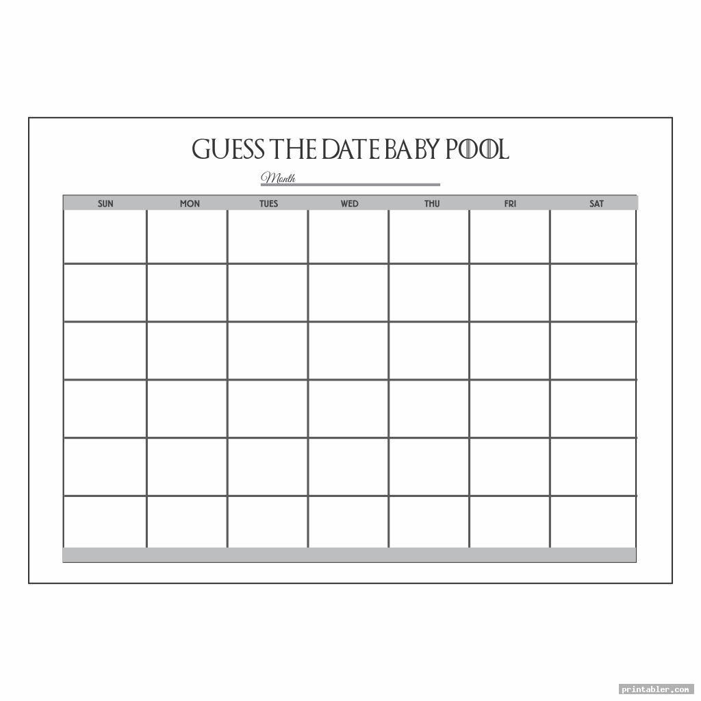 Baby Due Date Pool Template Printable - Printabler