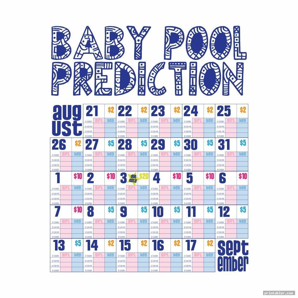 Baby Pool Betting Template