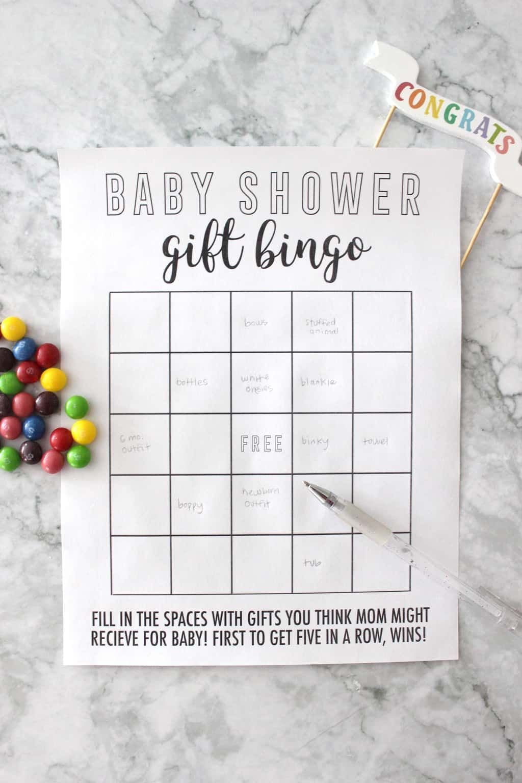 Baby Shower Bingo - Pretty Providence