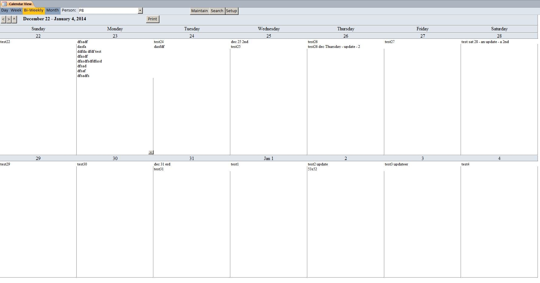 Basic Calendar Scheduling Database Template | Calendar