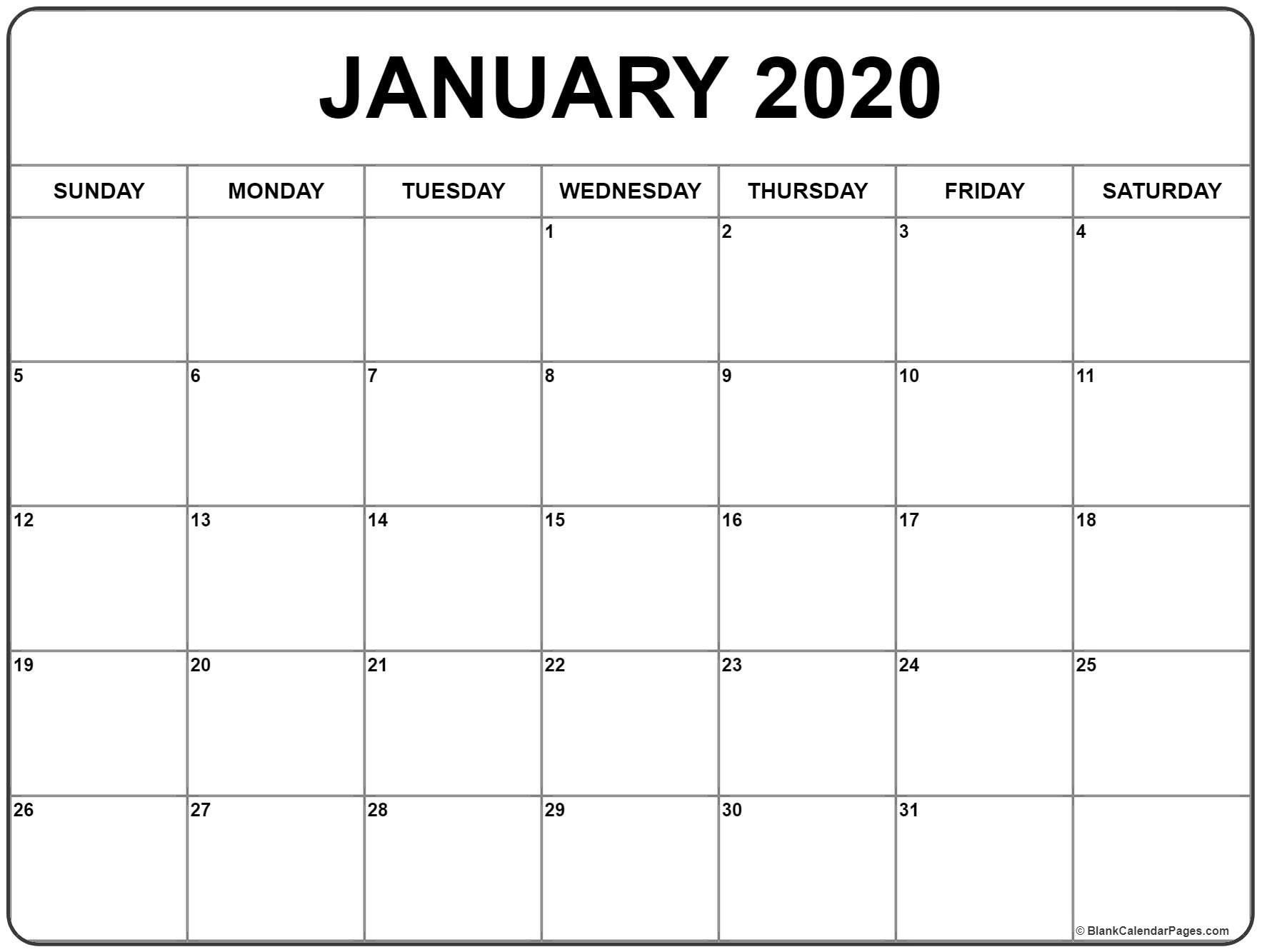 Best Of 2020 Printable January Calendar (With Images