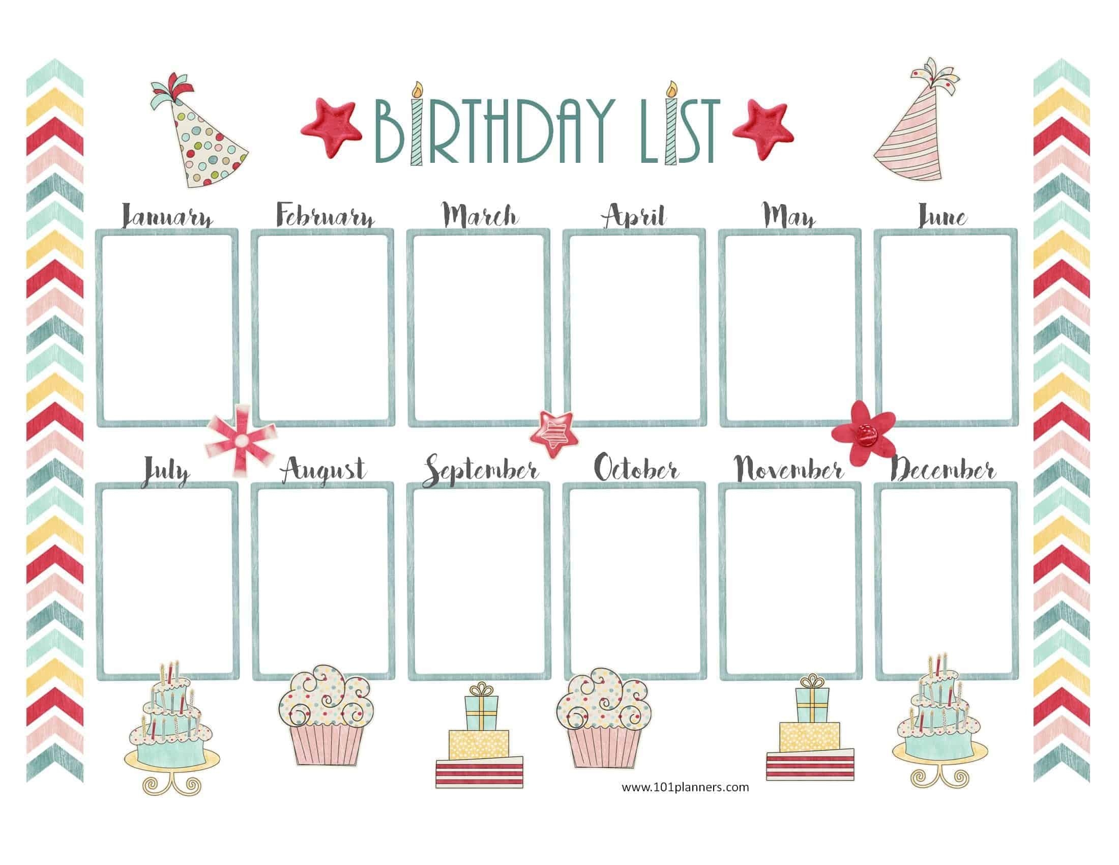 How To Fillable Birthday Calendar Template Excel Get Your Calendar 
