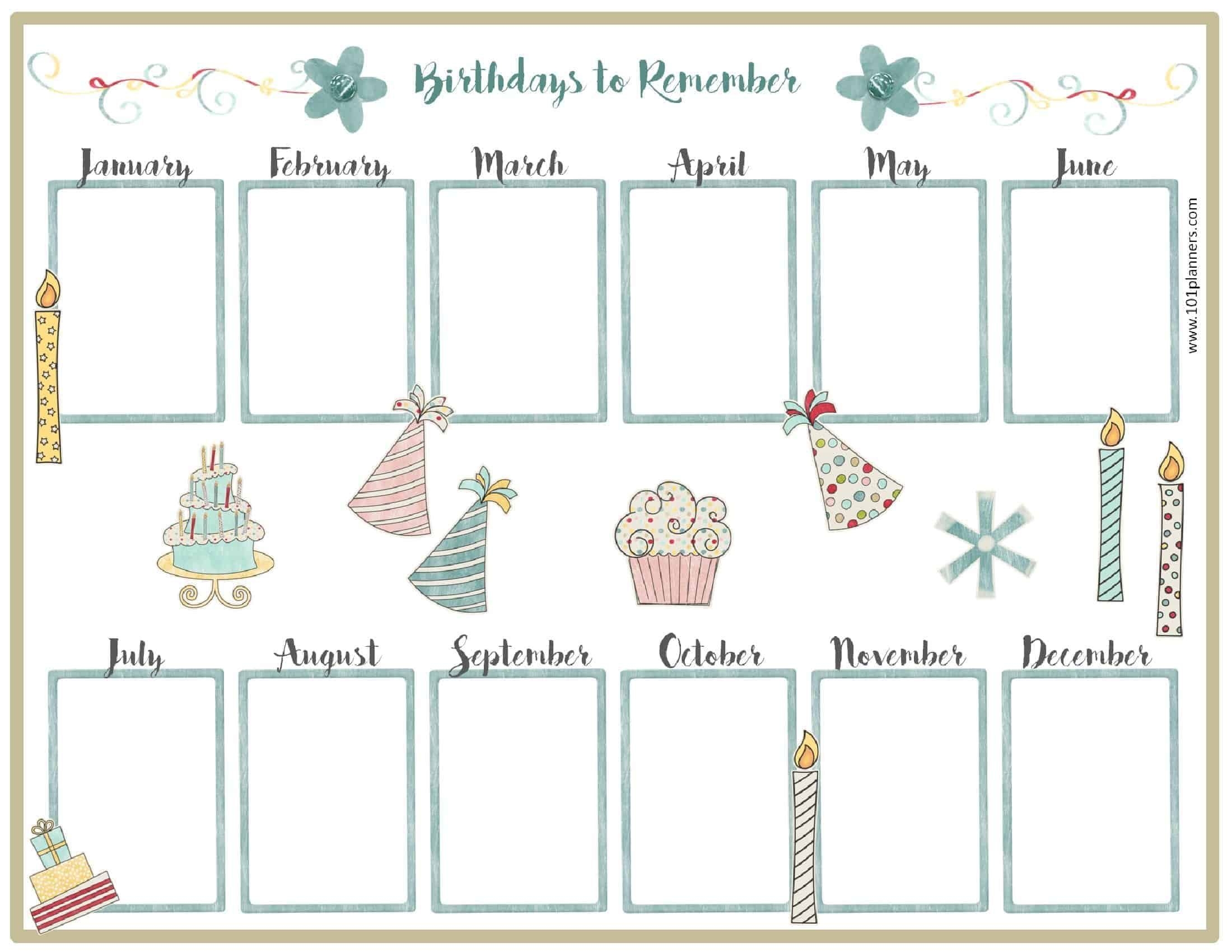 How to Birthday Calendars That We Can Fill In