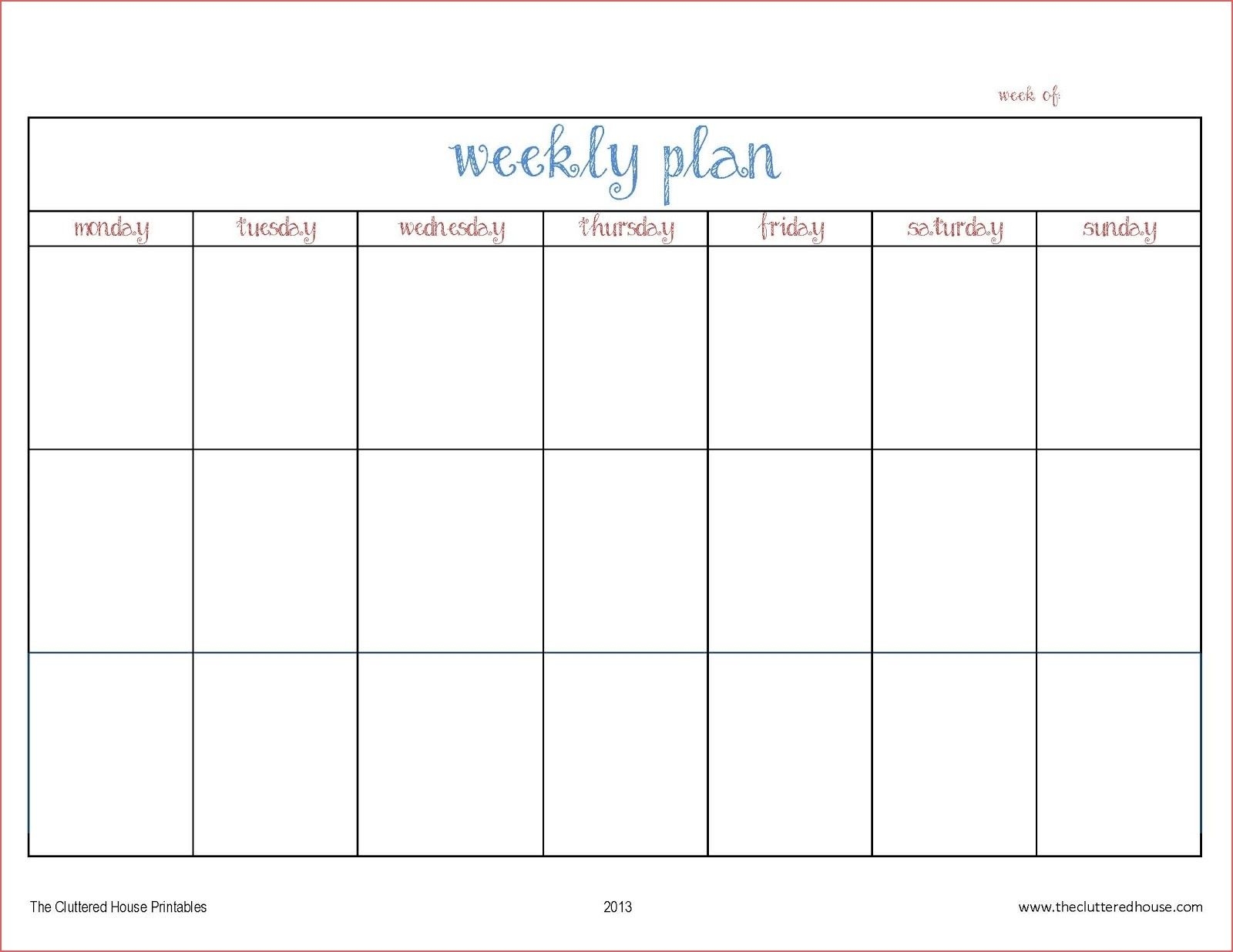 Blank 4 Week Calendar Printable - Calendar Inspiration Design