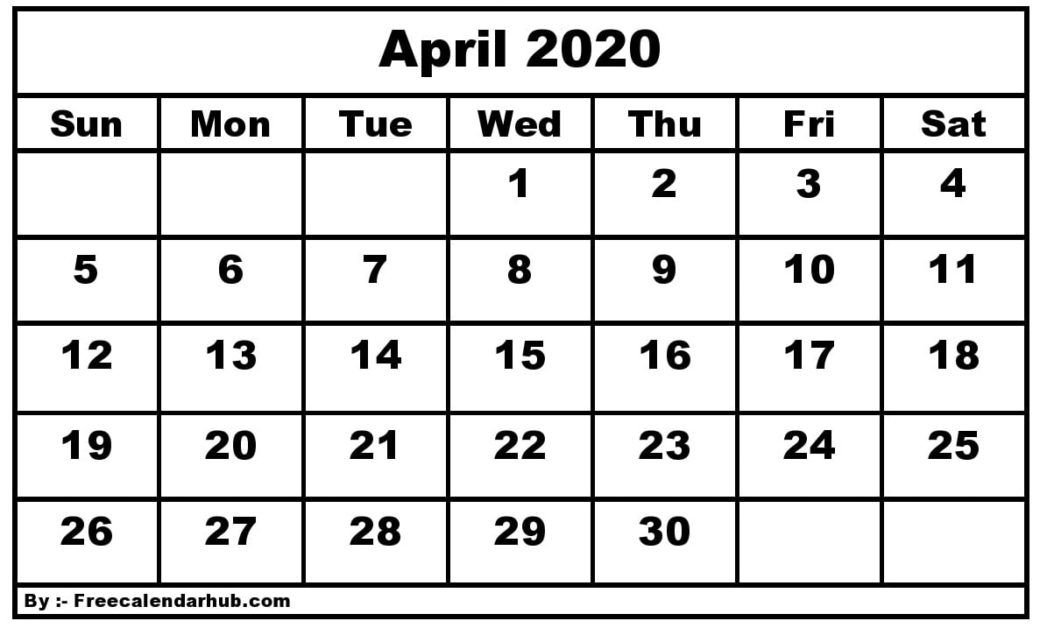 Blank April 2020 Calendar – You Can Easily Download, Print