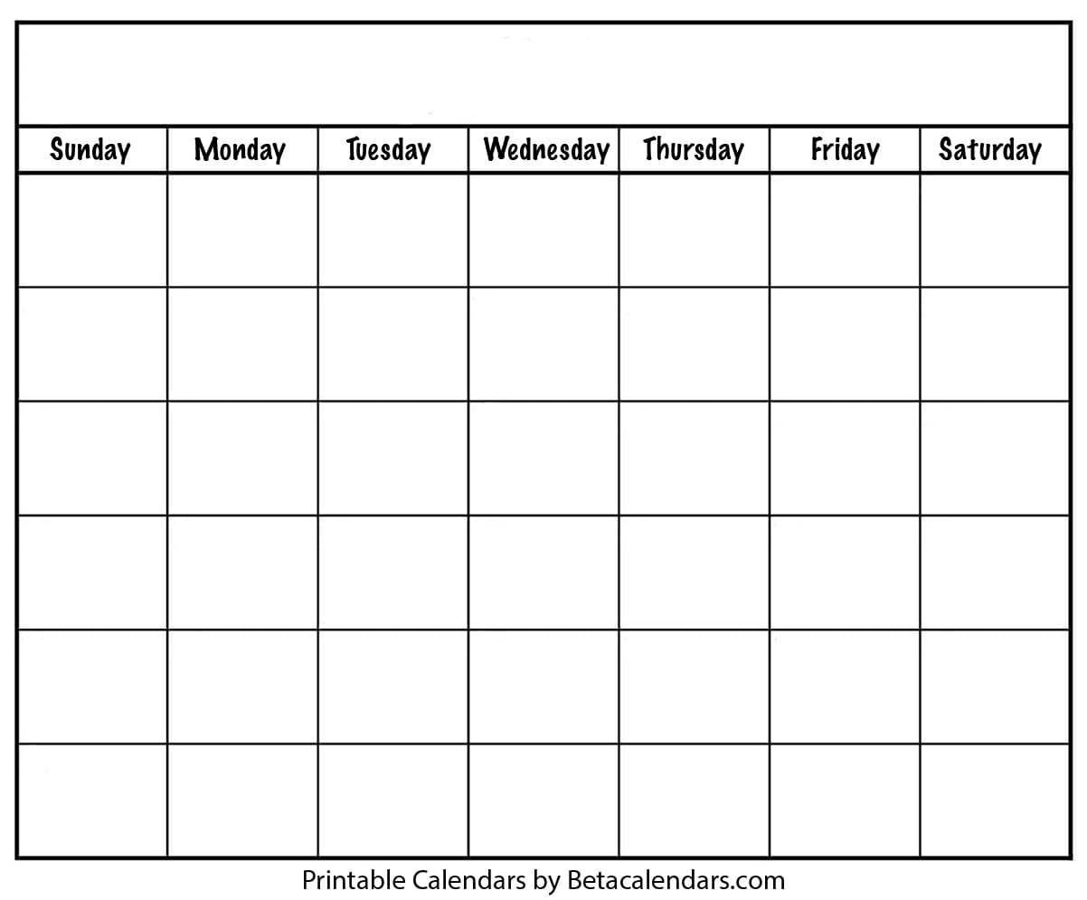 Blank Calendar - Beta Calendars