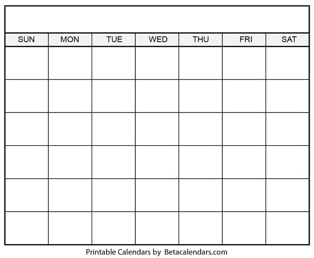 Blank Calendar - Beta Calendars