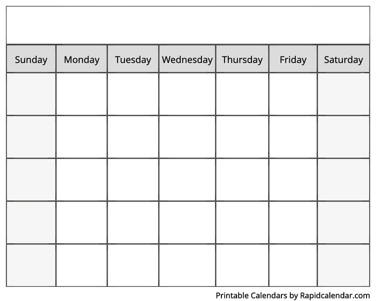 Perfect Printable Sunday Through Saturday Calendar Get Your Calendar