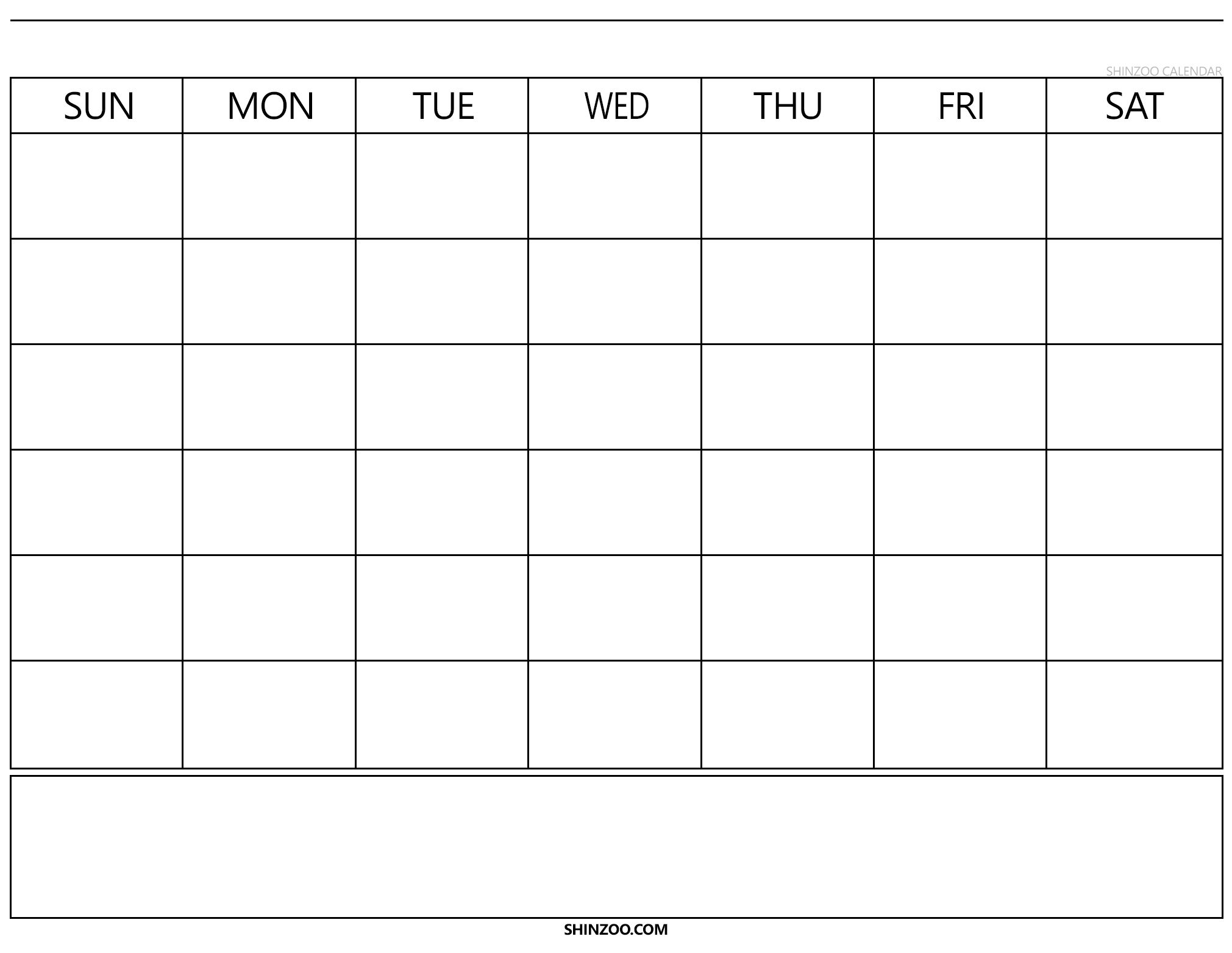 Free Fill In Blank Calendar Templates | Get Your Calendar Printable