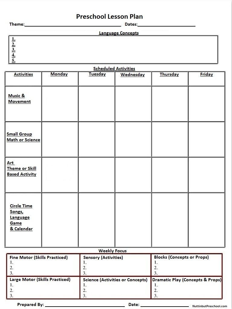 lesson planner printable