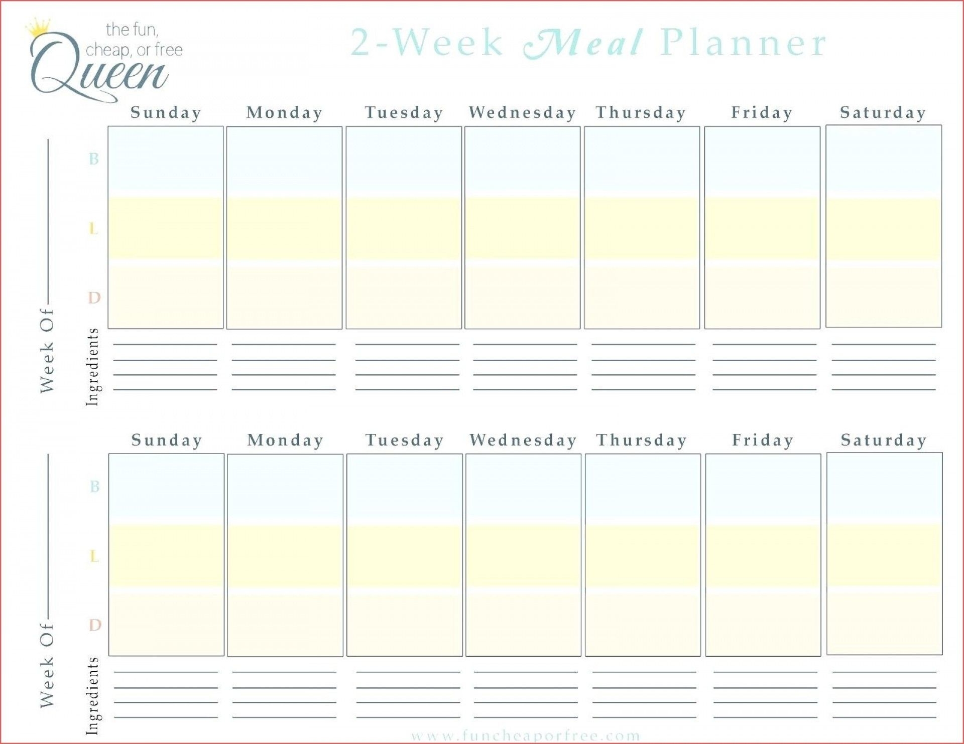 two week schedule template example calendar printable blank two week