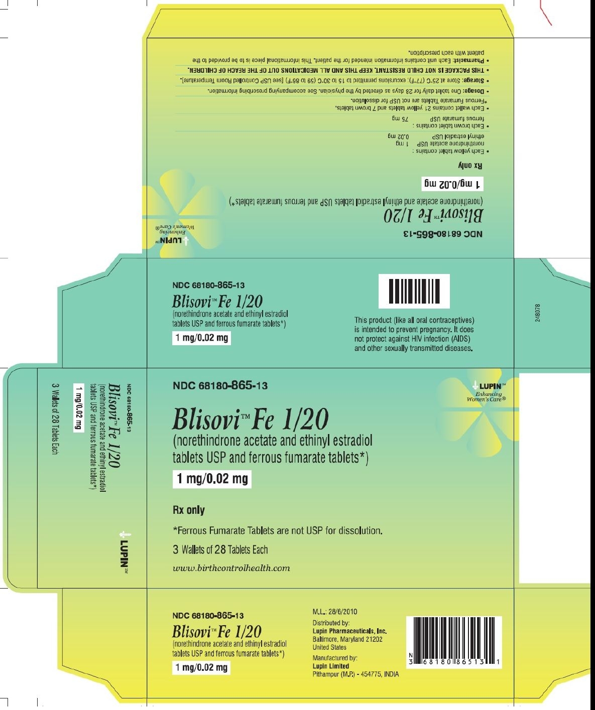 Blisovi Fe 1/20 - Fda Prescribing Information, Side Effects