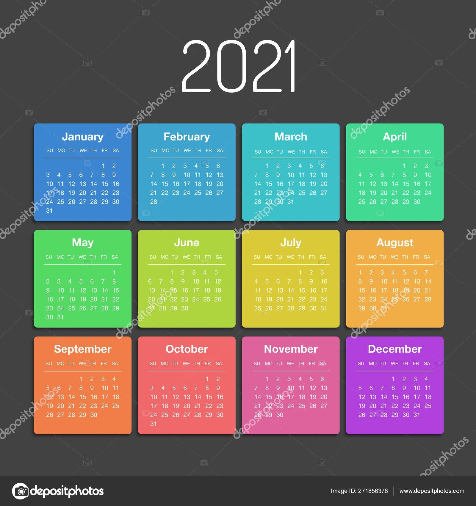 Calendar 2021 Year Template Day Planner In This Minimalist