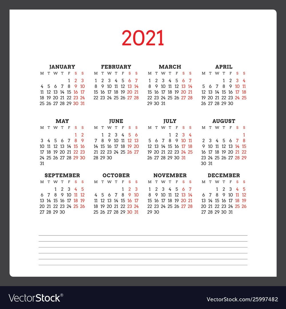 2021 Calendar With Week Number Printable Free : 2021 ...