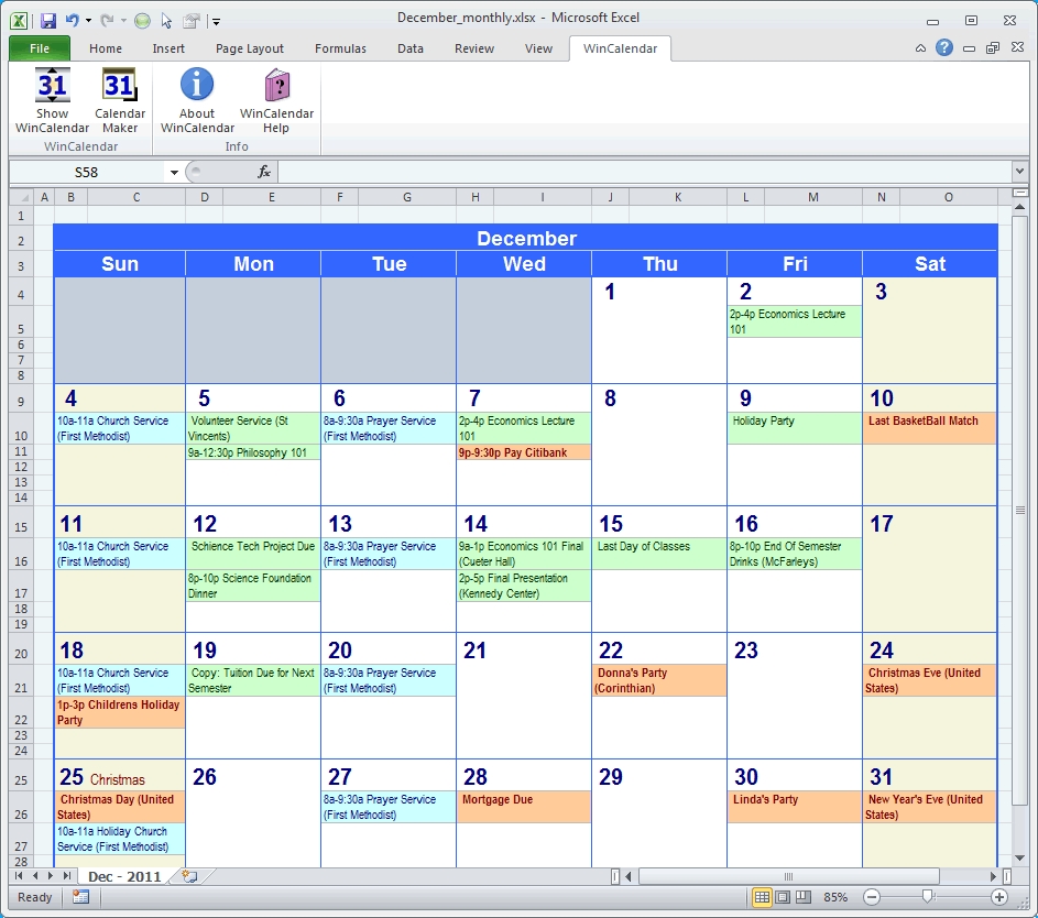 Calendar Maker &amp; Calendar Creator For Word And Excel