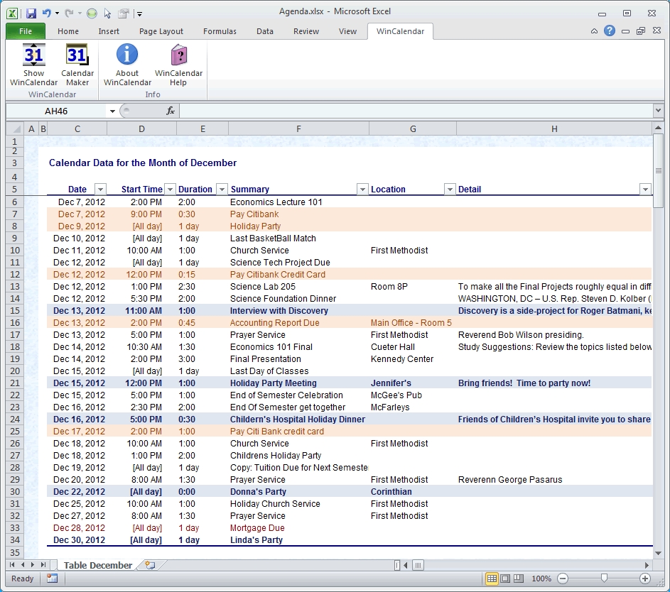 Calendar Maker &amp; Calendar Creator For Word And Excel