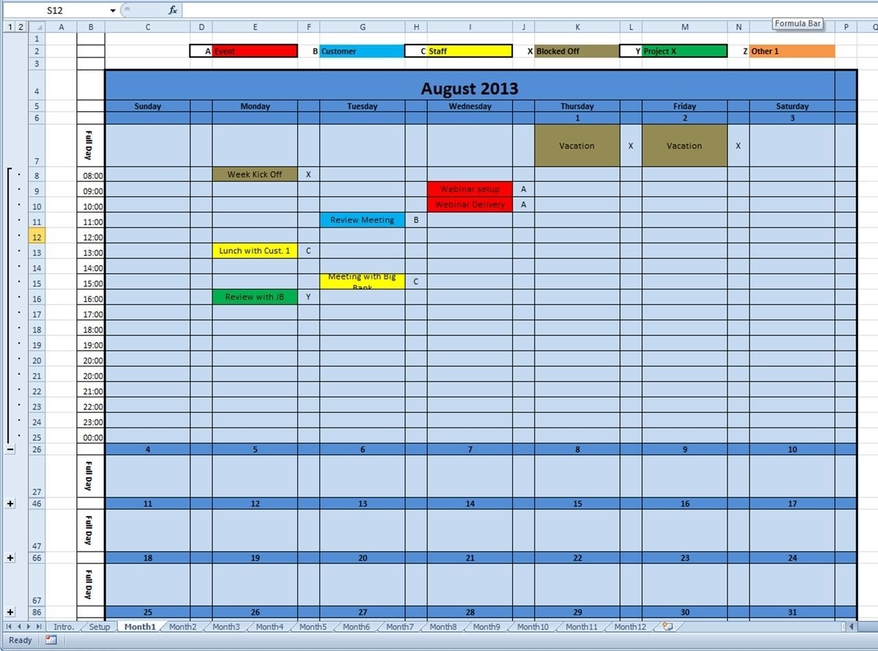 Calendar Monthly Printable 2020 (And Future Years) Excel