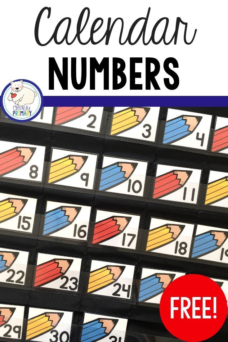 Calendar Numbers Freebie (With Images) | Calendar Numbers