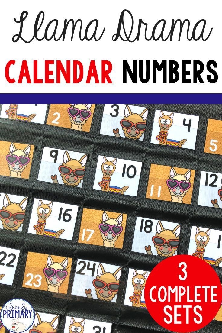 Calendar Numbers: Llamas | Calendar Numbers, Printable