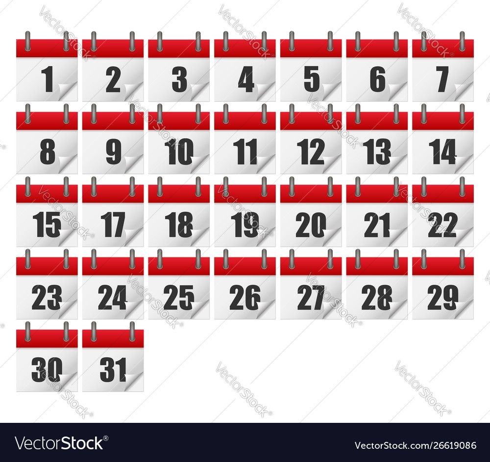 Calendars For All 31 Days A Month Calendar