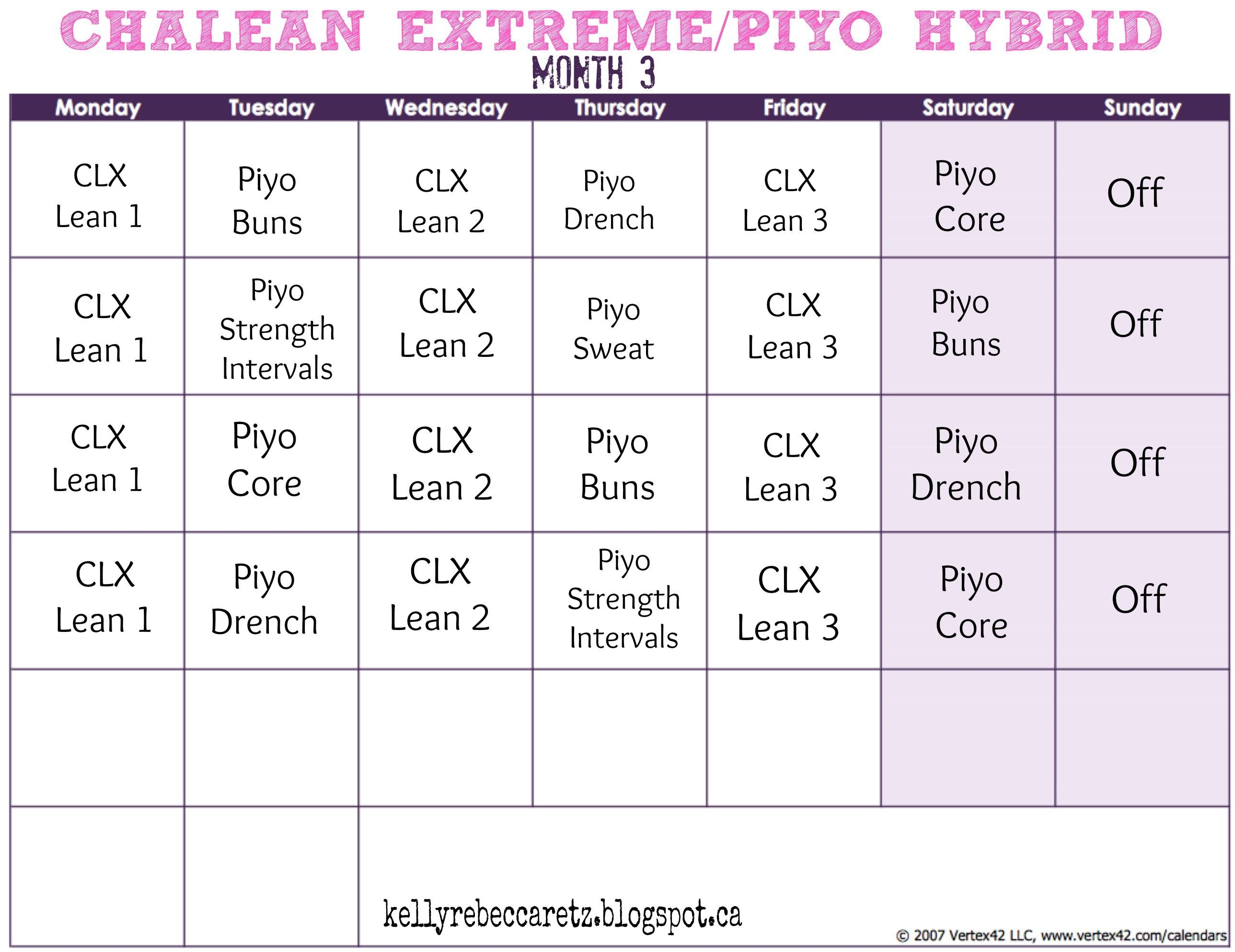 Effective Chalean Extreme Printable Calendar Get Your Calendar Printable