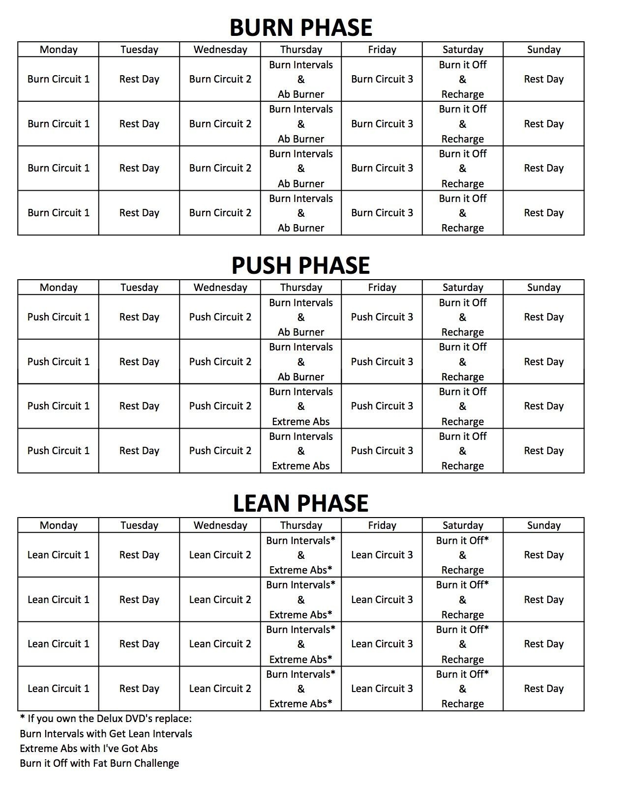 Chalean Extreme Review, Results And Printable Calendar
