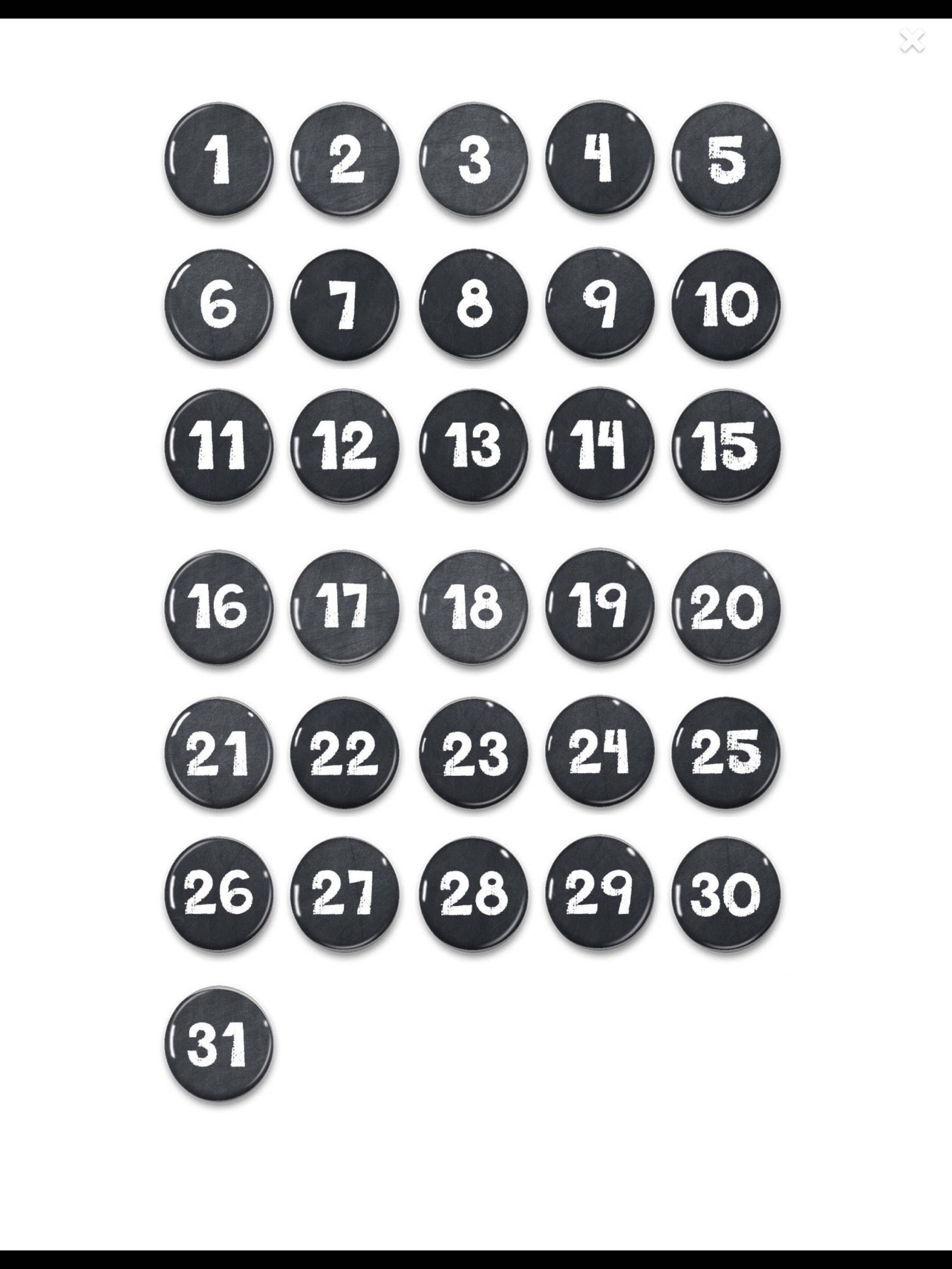 Chalkboard Number Magnets - Calendar Magnets - Counting