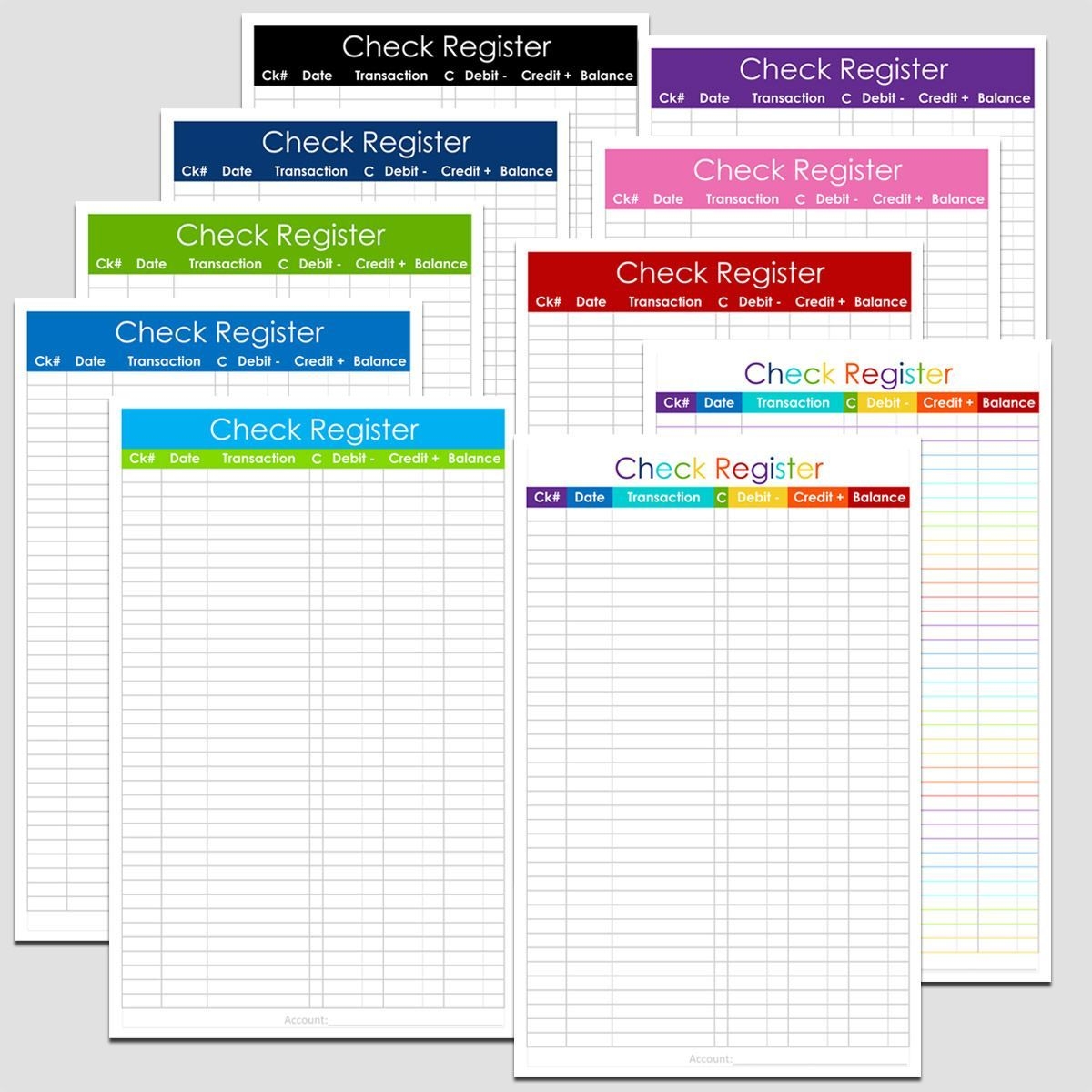 free printable checkbook register calendar 2018