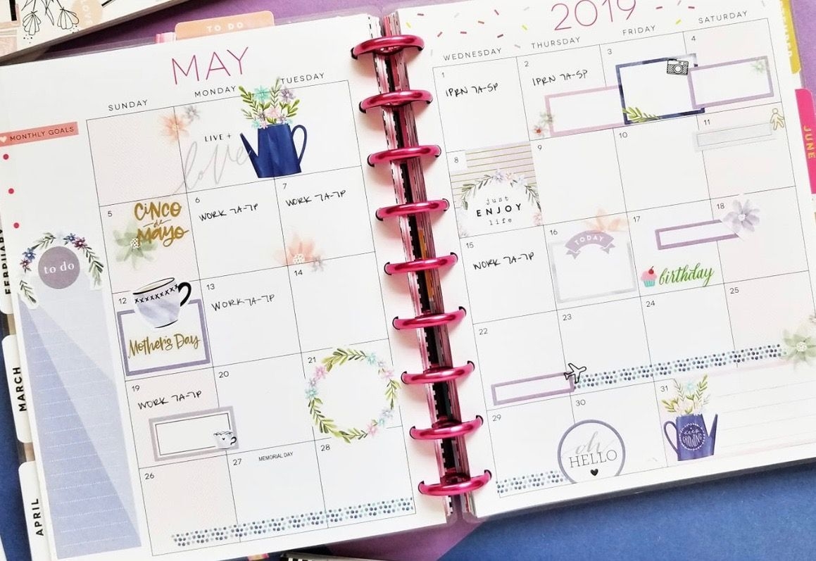 Classic Happy Planner Monthly Layout Using Hp Happy