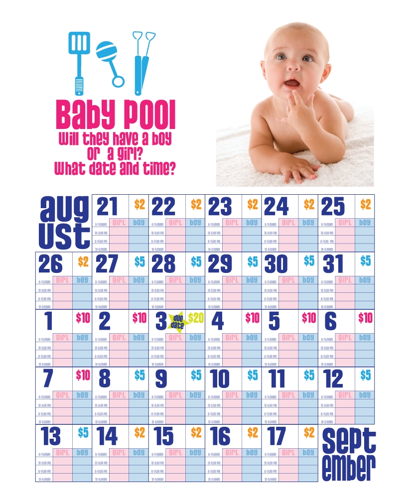 The Making A Baby Pool Guessing Game Get Your Calendar Printable