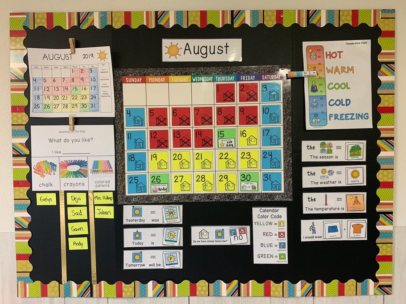 Color Coded Calendar Visuals - Breezy Special Ed