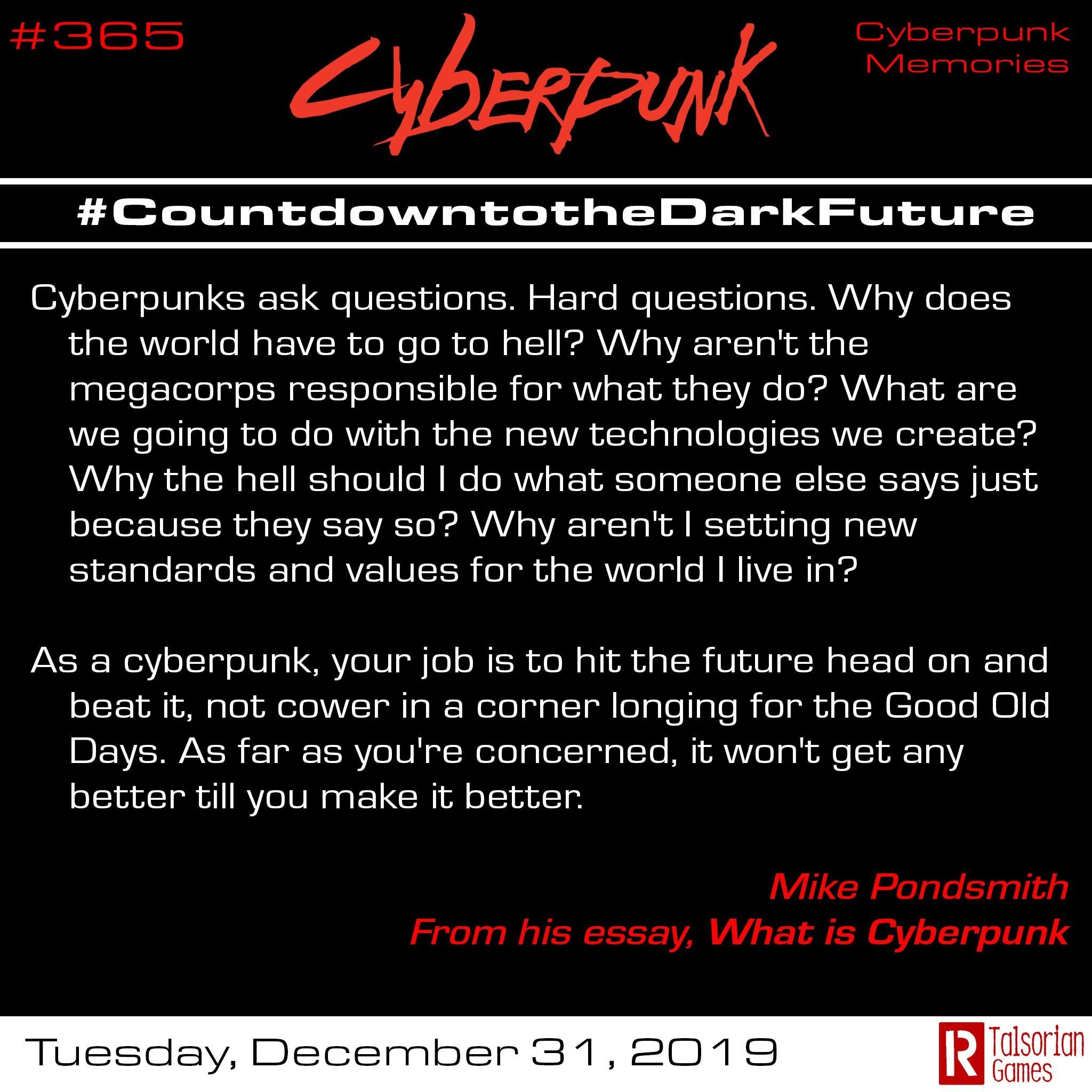 Countdown To The Dark Future (365 Days Of Cyberpunk Facts